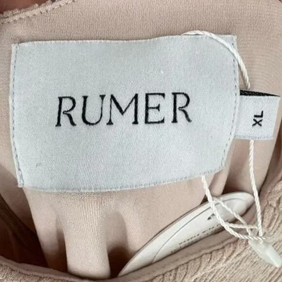 NWT Rumer Rosa Sleeveless Scoop Neck Maxi Dress Open Back Side Split Nude XL - Picture 9 of 16